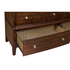 6 Drawer Wood Dresser Dark Cherry – Birch Veneer Bedroom Storage Chest with Metal Knobs (67 Inch)