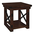 Ameriwood Home Wildwood End Table Espresso – Wood Veneer Side Table with Shelf & Metal Frame
