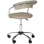 Carson Carrington Eidsnes Grey Faux Leather Office Chair – Adjustable Swivel Desk Chair with Chrome Base