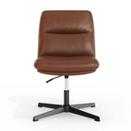 Commercial Armless Swivel Office Chair – Mid-Back Upholstered Task Chair with Adjustable Height