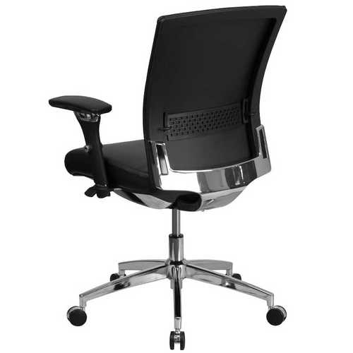 Ergonomic Black Executive Office Chair with Adjustable Lumbar Support, Synchro Tilt & Chrome Base