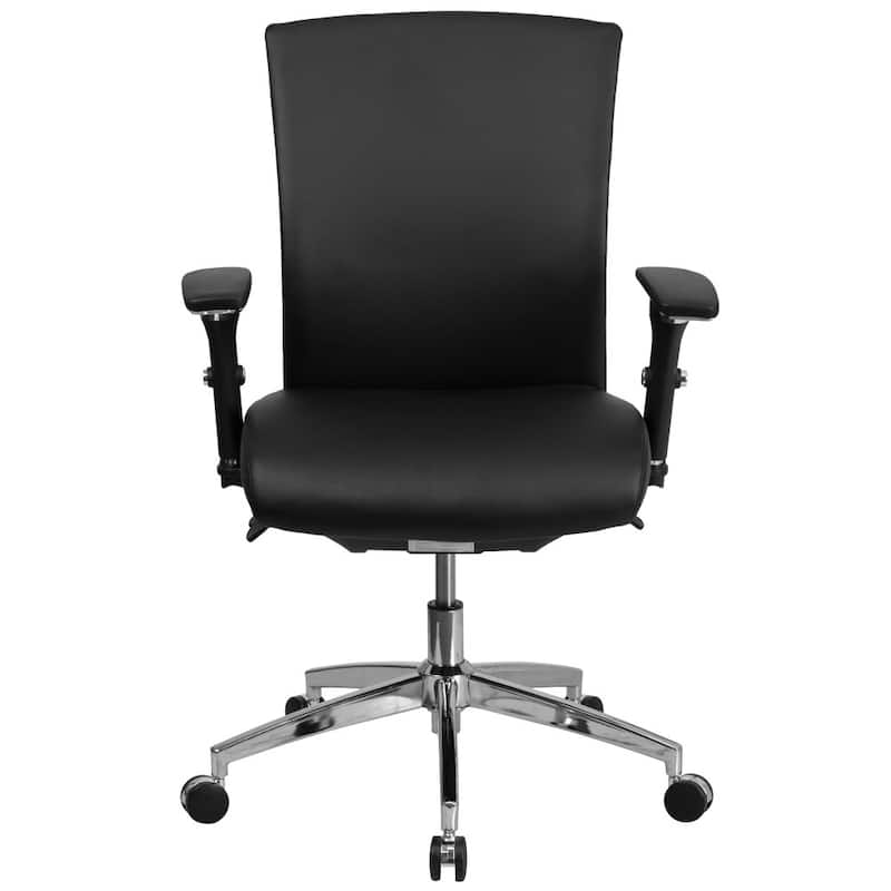 Ergonomic Black Executive Office Chair with Adjustable Lumbar Support, Synchro Tilt & Chrome Base