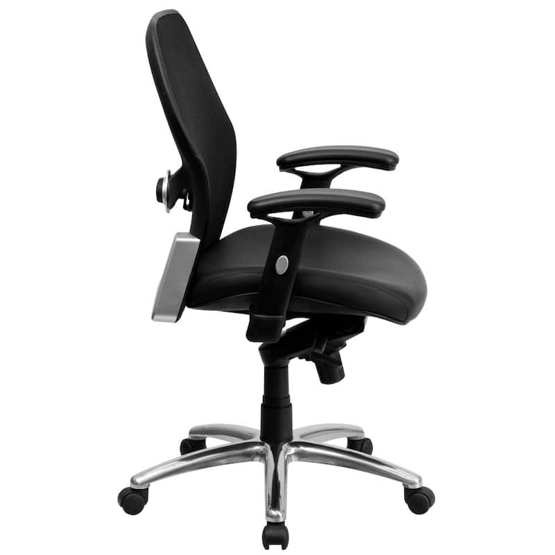 Ergonomic Black Mesh Executive Office Chair with Knee Tilt Mechanism, Adjustable Lumbar and Chrome Base