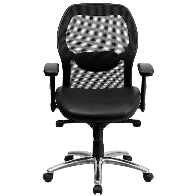 Ergonomic Black Mesh Executive Office Chair with Knee Tilt Mechanism, Adjustable Lumbar and Chrome Base