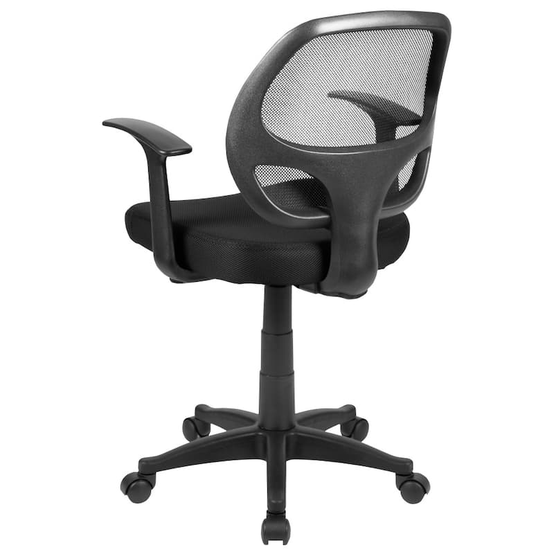 Ergonomic Black Mesh Office Chair with Lumbar Support, Adjustable Height & Swivel T-Arms