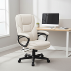 Ergonomic High-Back Executive Office Chair in Brown – Height Adjustable Swivel Desk Seat with Rolling Casters