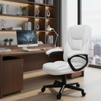 Ergonomic High-Back Executive Office Chair in Brown – Height Adjustable Swivel Desk Seat with Rolling Casters