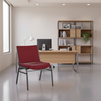 Extra-Wide Fabric Reception Stack Chair with Reinforced Steel Frame – 1000 lb Capacity Armless Design