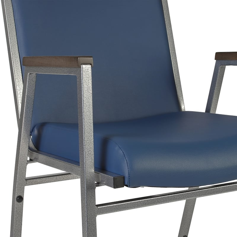 Heavy-Duty Fabric Guest Chair with Arms – 550 lb Capacity Stackable Steel Frame Side Seat