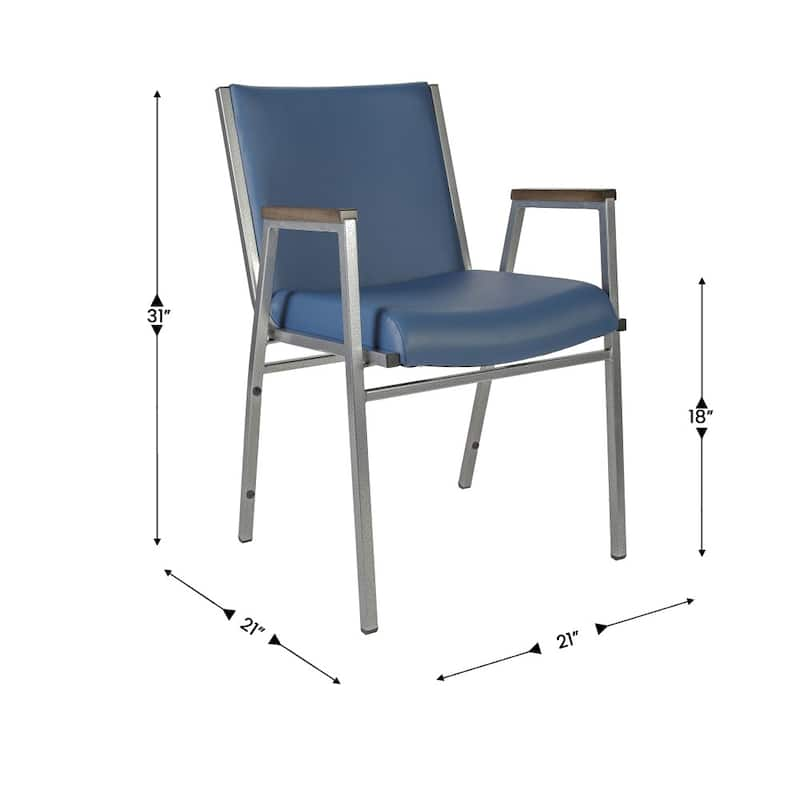 Heavy-Duty Fabric Guest Chair with Arms – 550 lb Capacity Stackable Steel Frame Side Seat
