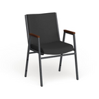 Heavy Duty Stack Chair with Arms – Fabric Guest Chair 550 lb Capacity, Steel Frame, Stackable