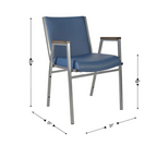 Heavy Duty Stack Chair with Arms – Fabric Guest Chair 550 lb Capacity, Steel Frame, Stackable