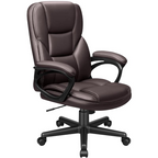 High Back Executive Office Chair Brown – Ergonomic Swivel Desk Chair with Adjustable Height & Casters