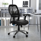Mid-Back Mesh Executive Office Chair Black – Adjustable Lumbar, Knee Tilt, Swivel Desk Chair with Chrome Base