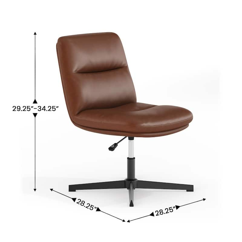 Mid-Back Upholstered Swivel Task Chair – Height Adjustable Armless Commercial Desk Seat