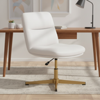 Mid-Back Upholstered Swivel Task Chair – Height Adjustable Armless Commercial Desk Seat