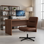 Mid-Back Upholstered Swivel Task Chair – Height Adjustable Armless Commercial Desk Seat