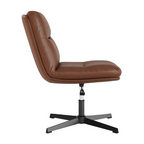 Mid-Back Upholstered Swivel Task Chair – Height Adjustable Armless Commercial Desk Seat