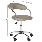 Modern Grey Faux Leather Swivel Office Chair with Adjustable Height and Chrome Base
